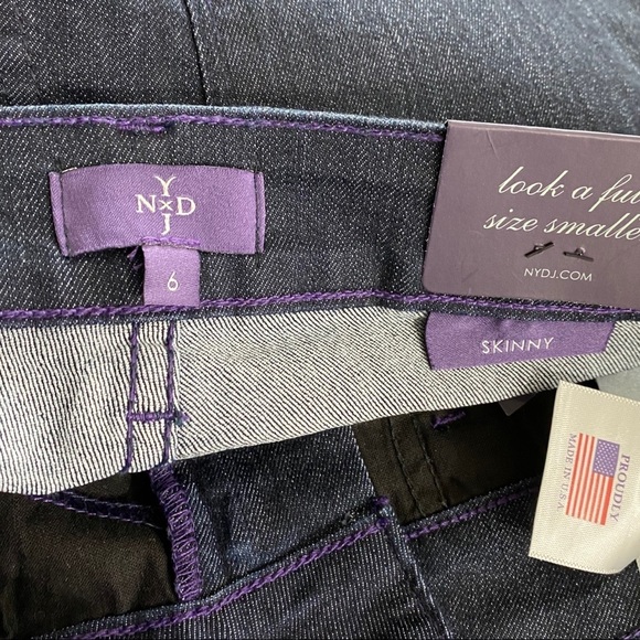 NYDJ Jeans Skinny Dark Enzyme Wash Size 6 - Picture 7 of 9